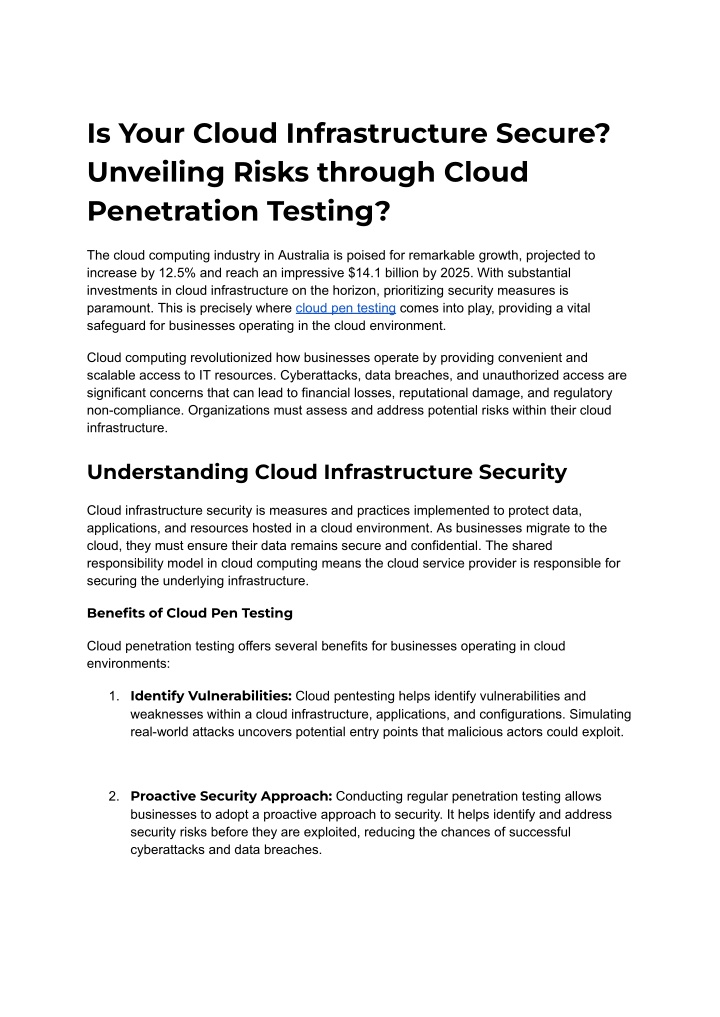 is your cloud infrastructure secure unveiling