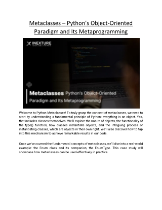 metaclasses python s object oriented paradigm