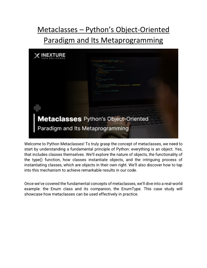metaclasses python s object oriented paradigm