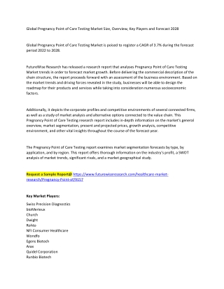 global pregnancy point of care testing market