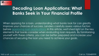decoding loan applications what banks seek