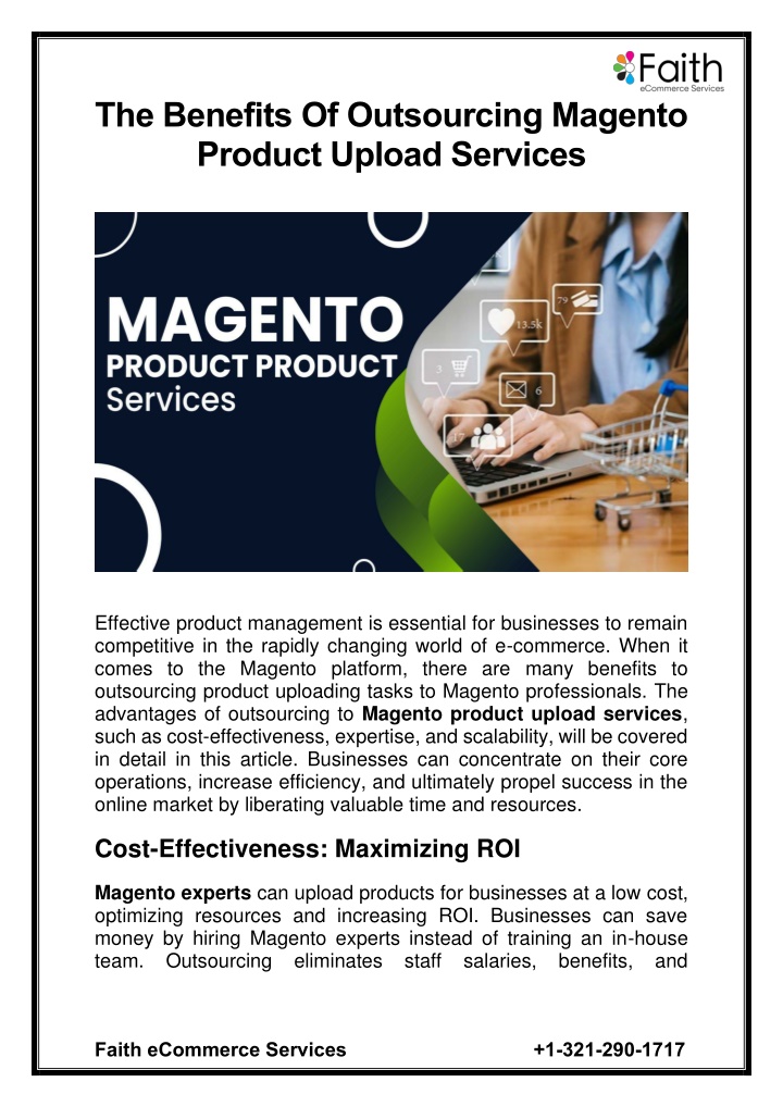 the benefits of outsourcing magento product