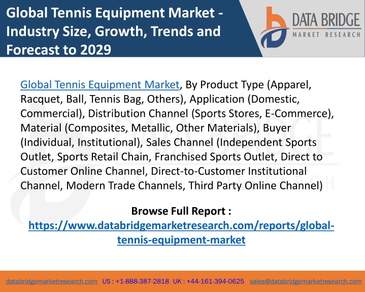 global tennis equipment market industry size