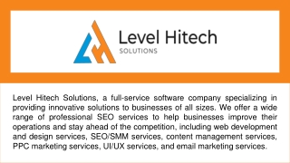 Best Internet Marketing Services - Level Hitech Solutions