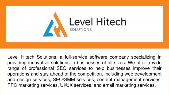 level hitech solutions a full service software