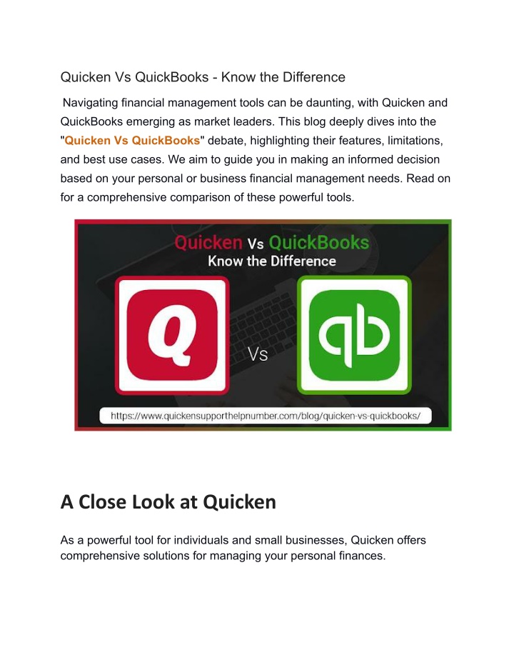 quicken vs quickbooks know the difference