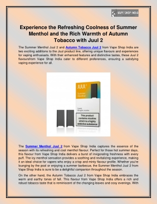 experience the refreshing coolness of summer