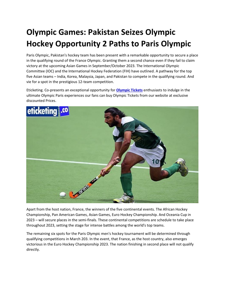 olympic games pakistan seizes olympic hockey