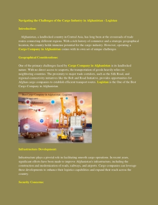 navigating the challenges of the cargo industry