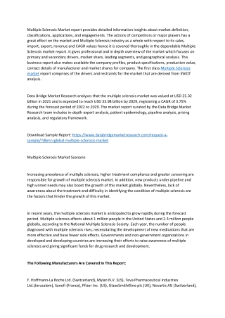 multiple sclerosis market report provides