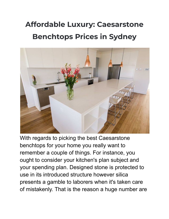 affordable luxury caesarstone benchtops prices