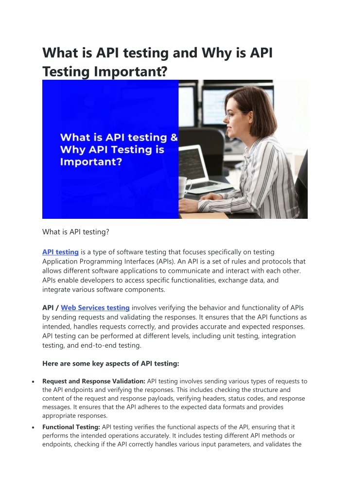 what is api testing and why is api testing
