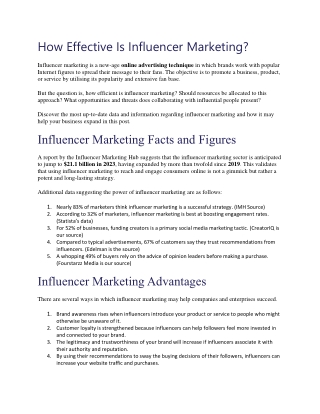 How Effective Is Influencer Marketing