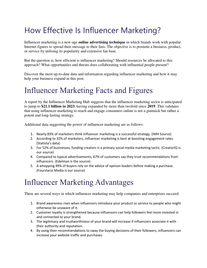 how effective is influencer marketing