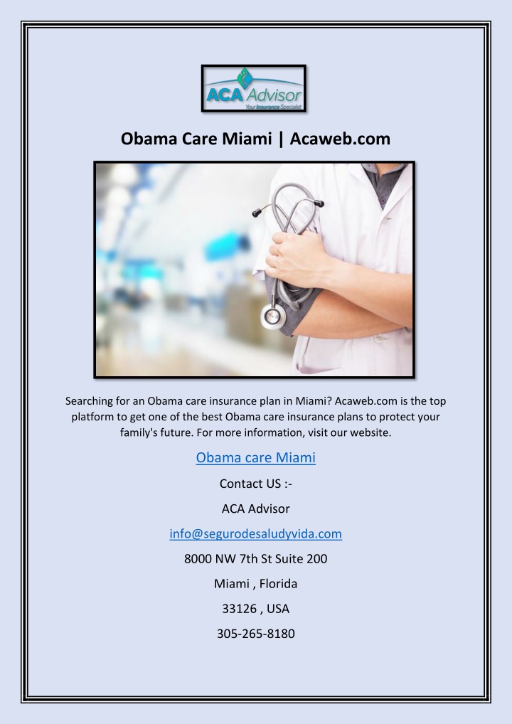 obama care miami acaweb com