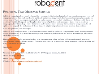 Political Text Message Service