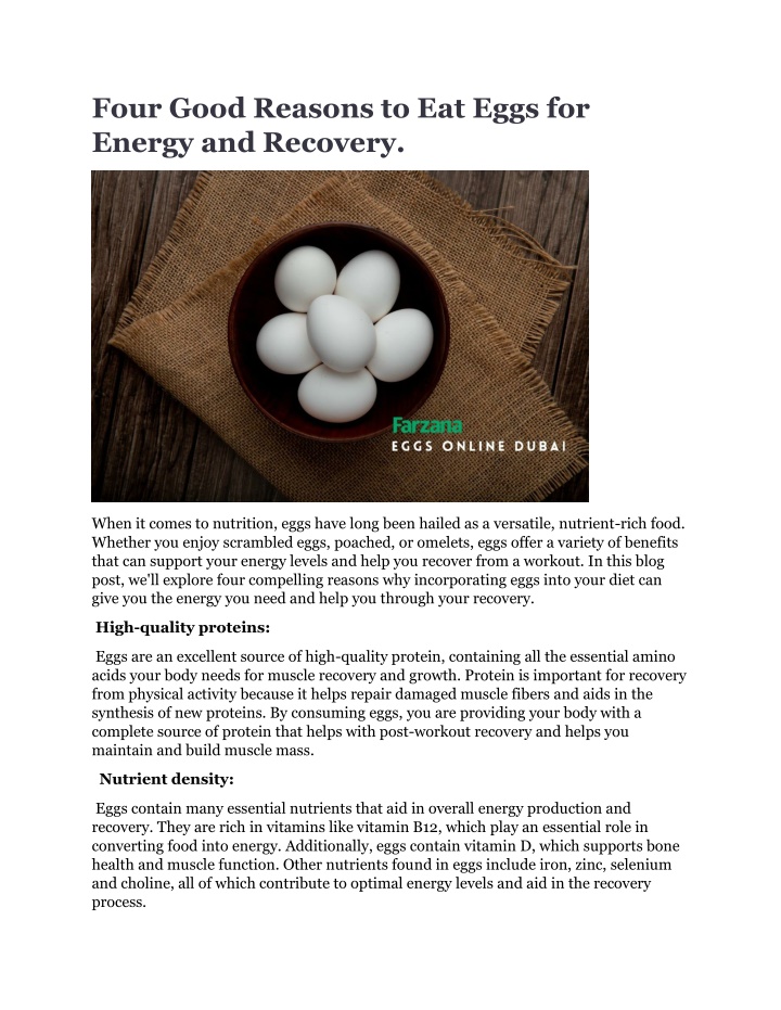 four good reasons to eat eggs for energy