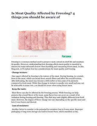 is meat quality affected by freezing 4 things
