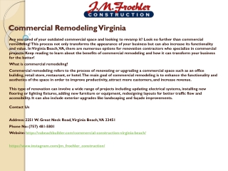 Commercial Remodeling Virginia