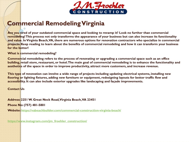commercial remodeling virginia