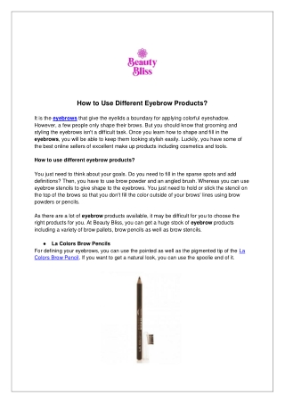 how to use different eyebrow products