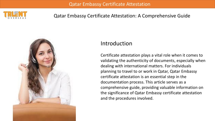qatar embassy certificate attestation