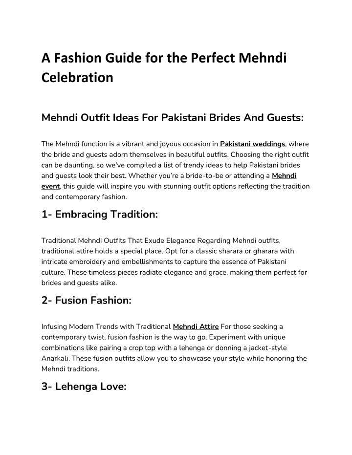 a fashion guide for the perfect mehndi celebration