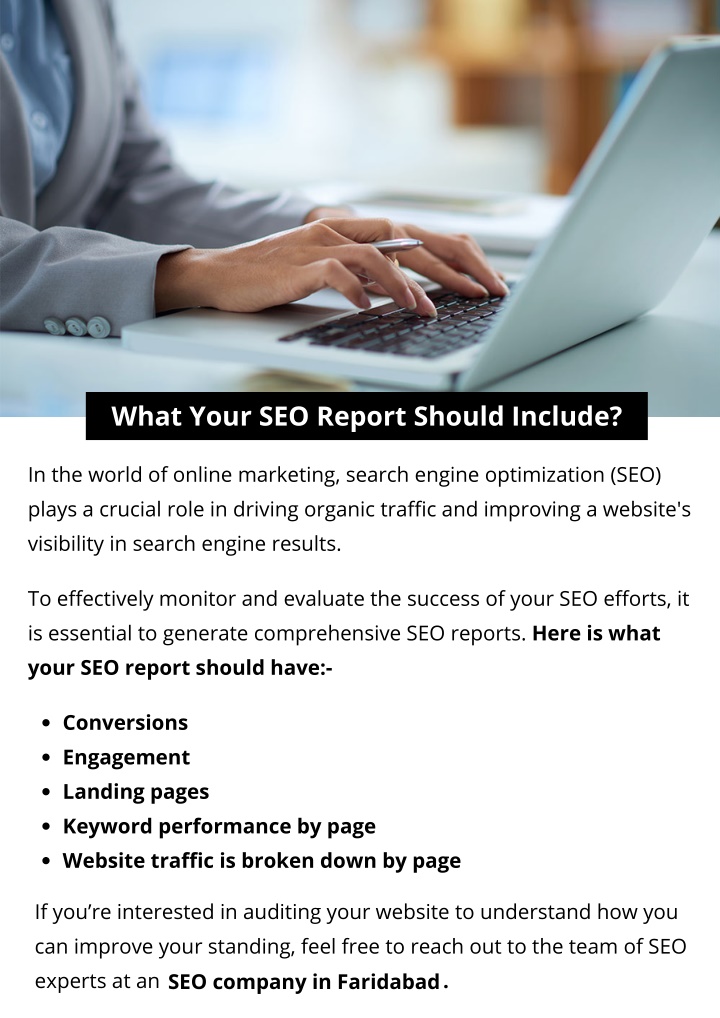 what your seo report should include