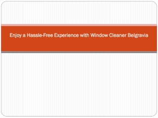 Enjoy a Hassle-Free Experience with Window Cleaner Belgravia