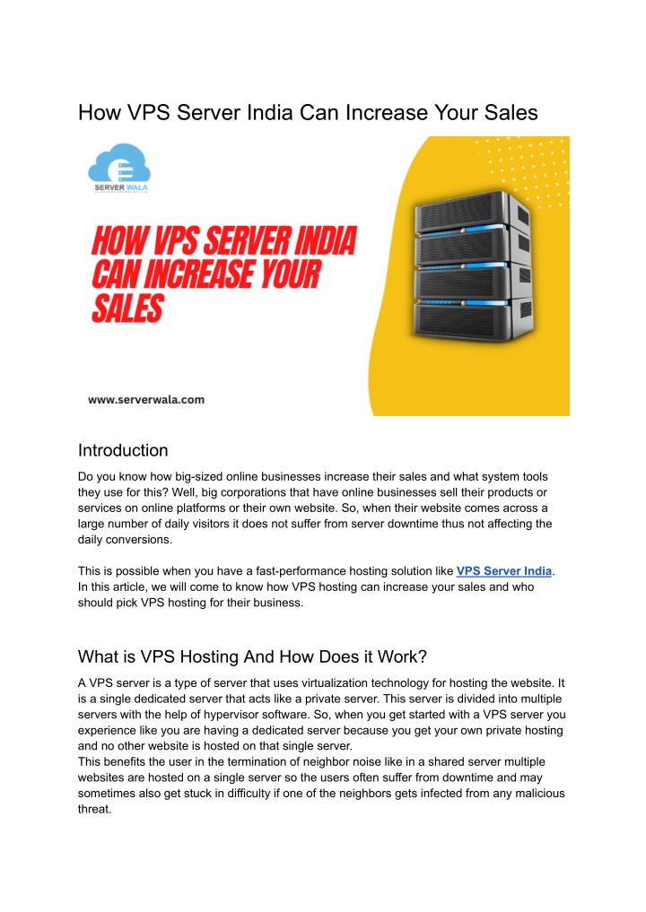 how vps server india can increase your sales