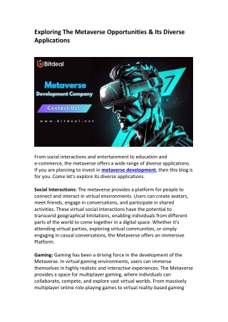 exploring the metaverse opportunities its diverse