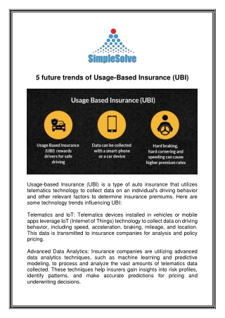 5 future trends of Usage-Based Insurance (UBI)
