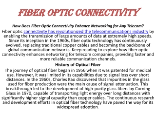 fiber optic connectivity