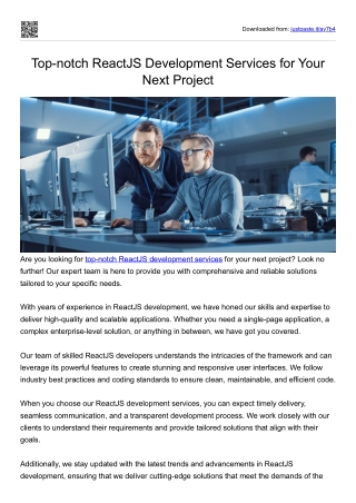 Top-notch ReactJS Development Services for Your Next Project