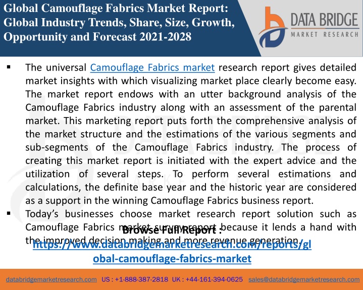global camouflage fabrics market report global