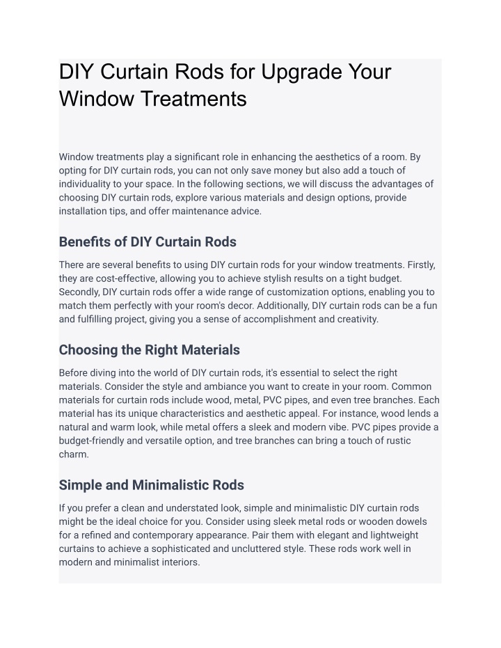 diy curtain rods for upgrade your window