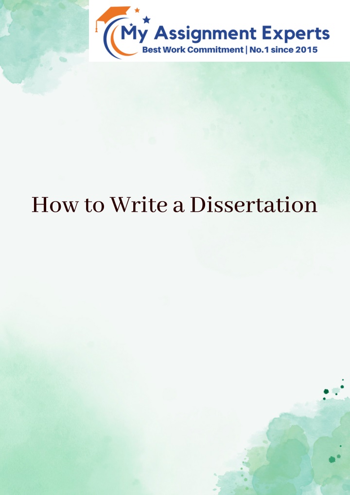 how to write a dissertation