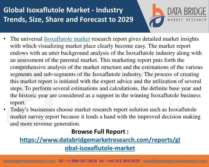 global isoxaflutole market industry trends size