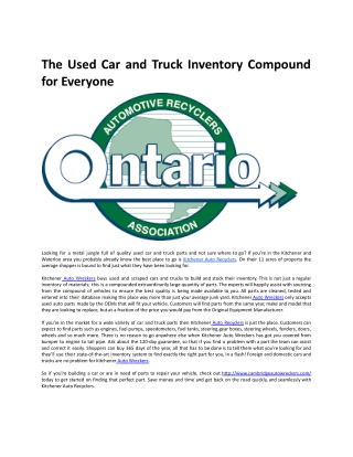 The Used Car and Truck Inventory Compound for Everyone