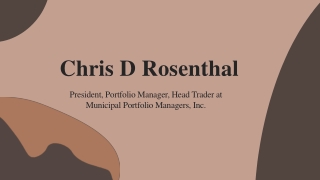 Chris D Rosenthal - A Creative and Flexible Professional
