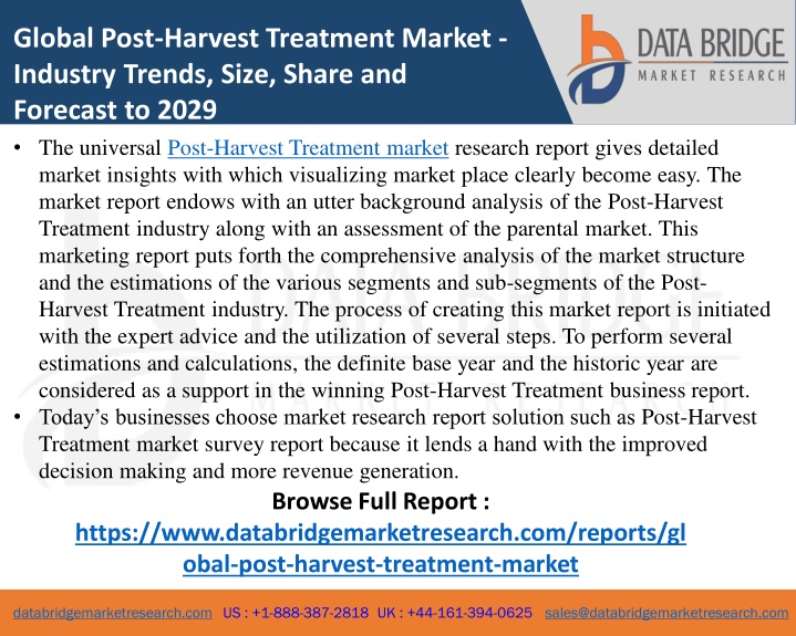global post harvest treatment market industry