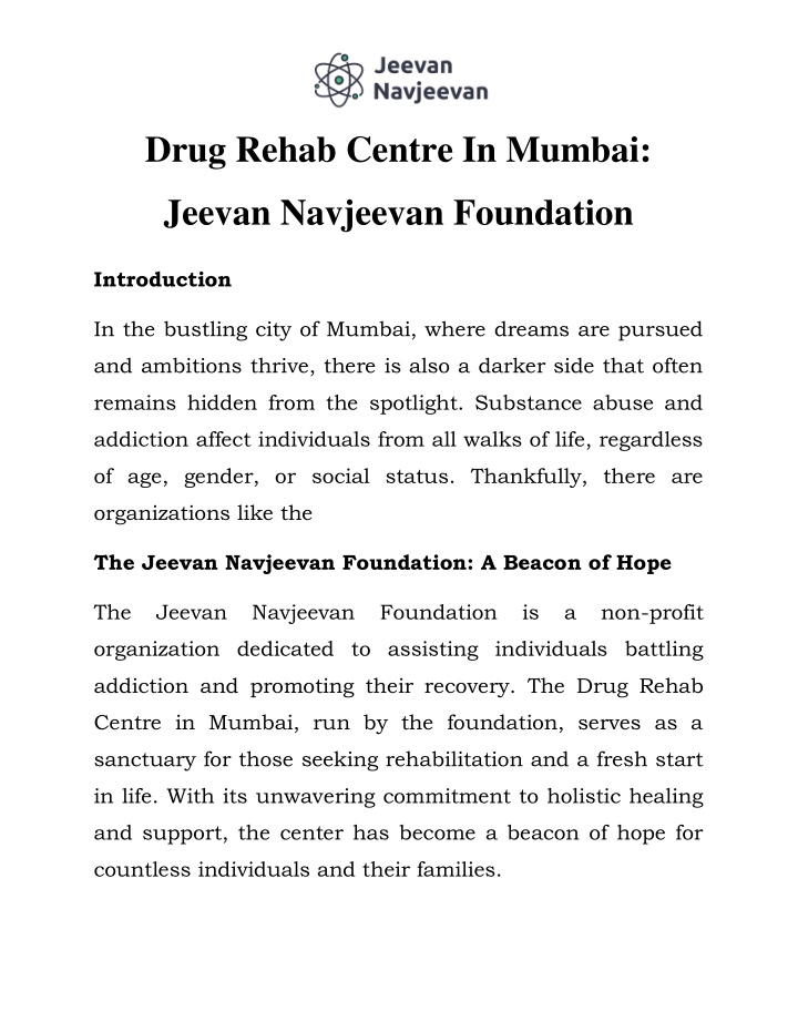 drug rehab centre in mumbai