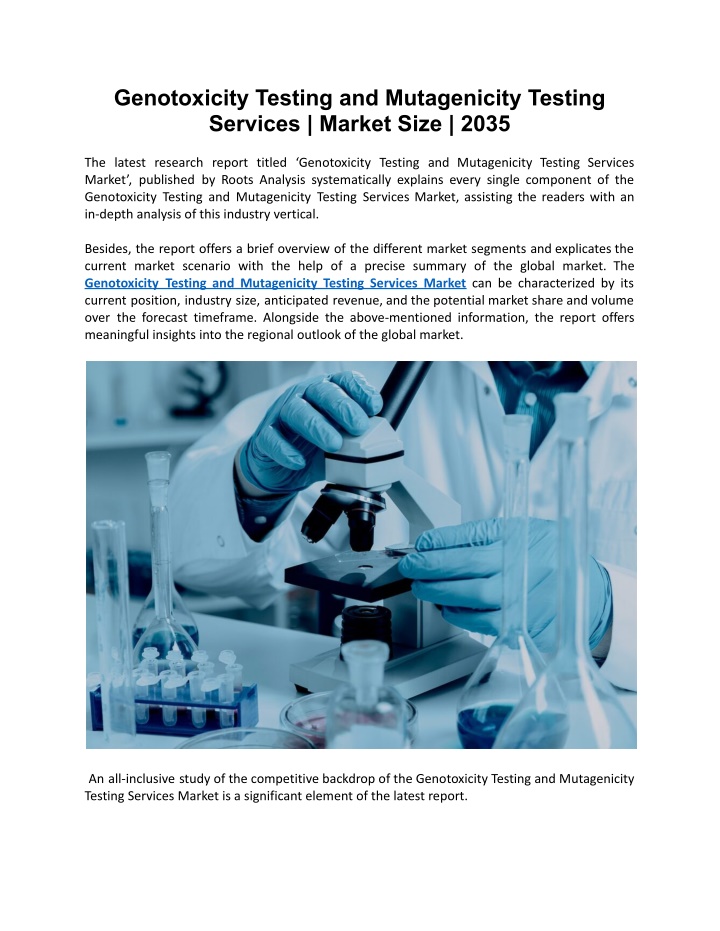 genotoxicity testing and mutagenicity testing