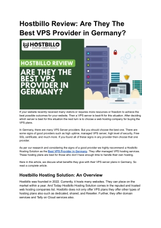 hostbillo review are they the best vps provider