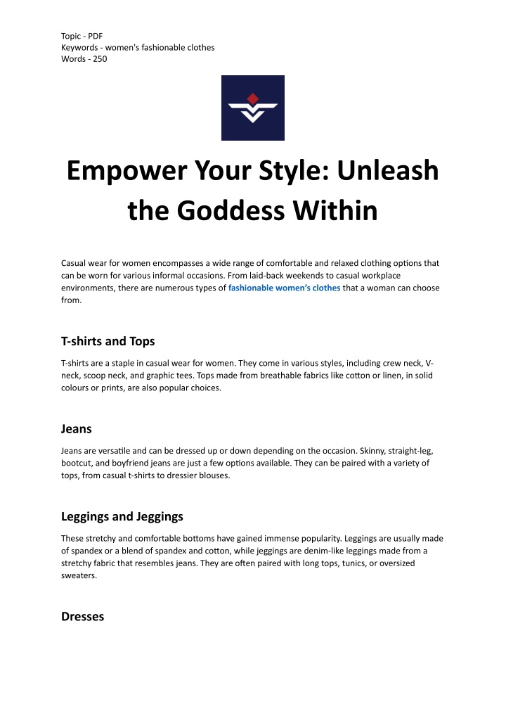 topic pdf keywords women s fashionable clothes