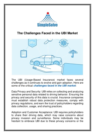 The Challenges Faced in the UBI Market