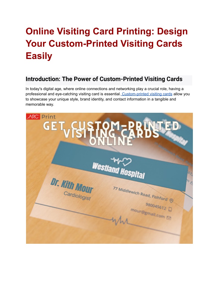 online visiting card printing design your custom