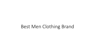 Best Men Clothing Brand
