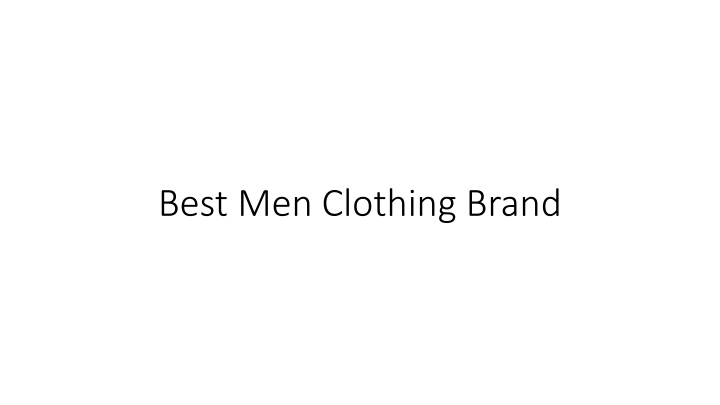 best men clothing brand