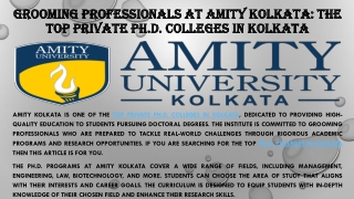 Grooming professionals at Amity Kolkata The Top private Ph.D. Colleges in Kolkata